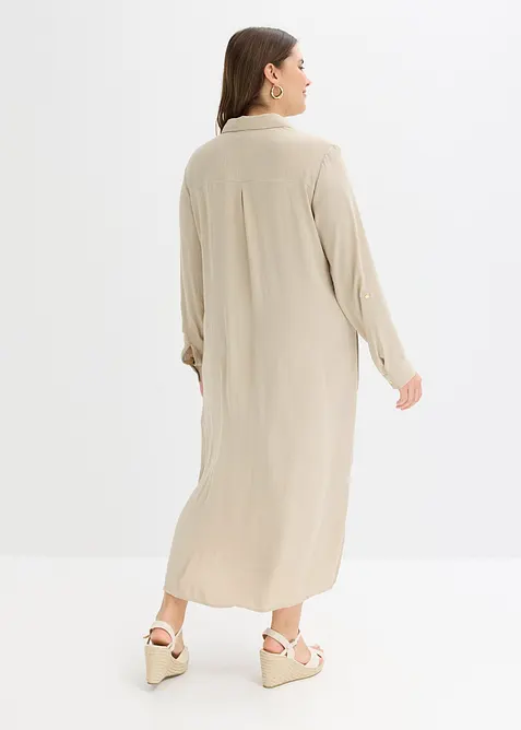 Skjortkl&auml;nning med spets, bonprix