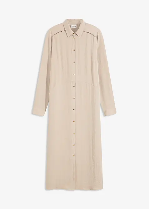 Skjortklänning med spets, bonprix