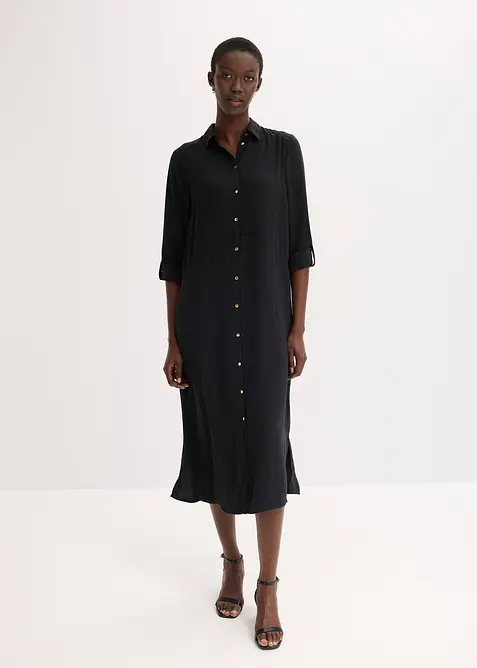 Skjortklänning med spets, bonprix