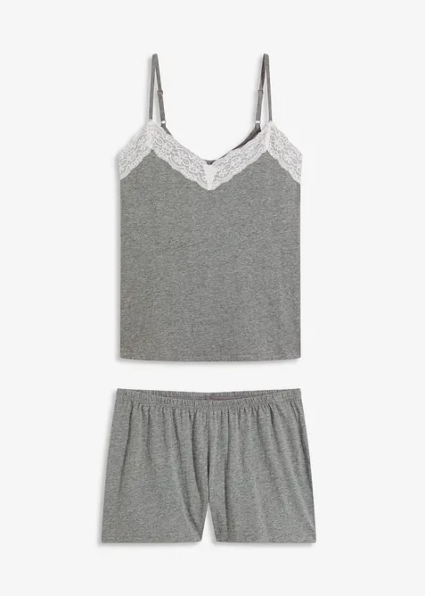 Pyjamas med shorts och spets, bonprix