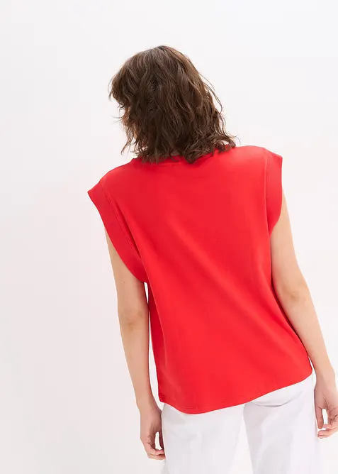 Topp med ribbade ärmringningar, bonprix