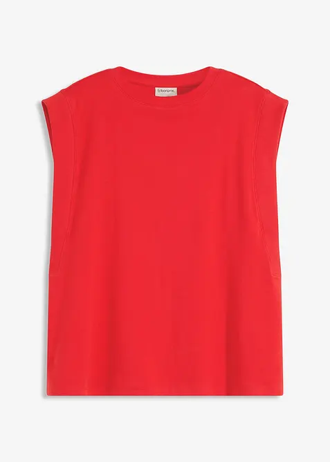 Topp med ribbade ärmringningar, bonprix