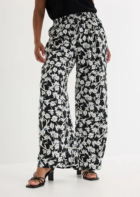 Palazzobyxa av material med strukturyta, bonprix