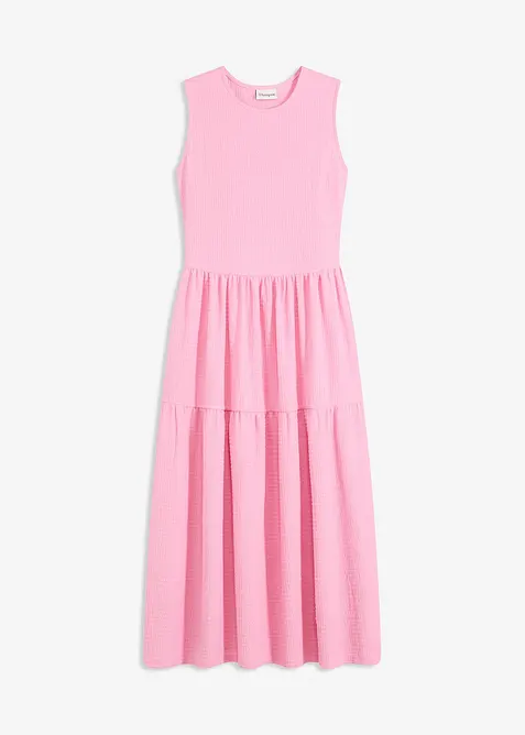 Midikl&auml;nning av jersey med struktur och utsk&auml;rning i ryggen, bonprix