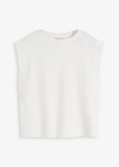 Oversizetopp med ribbade &auml;rmringningar, bonprix