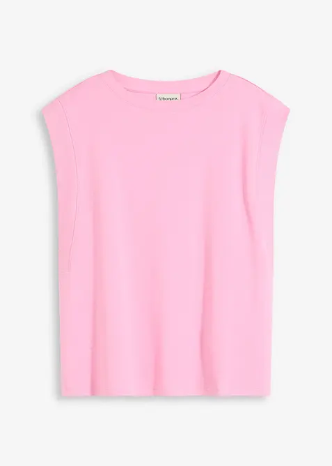 Oversizetopp med ribbade &auml;rmringningar, bonprix