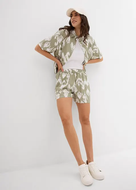 Viskosblus med tryck, bonprix