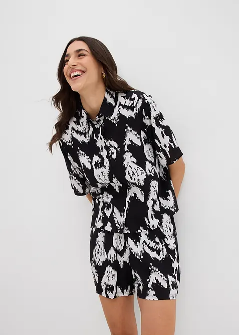 Viskosblus med tryck, bonprix