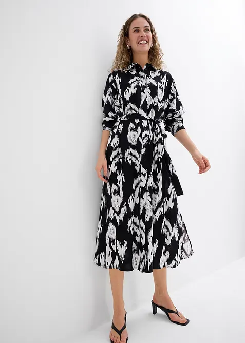 Blusklänning i följsam viskos, bonprix