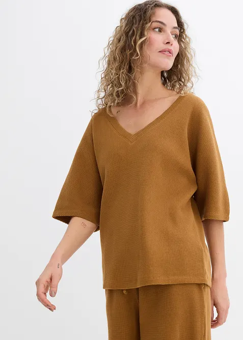 Topp av ren bomull med struktur, bonprix