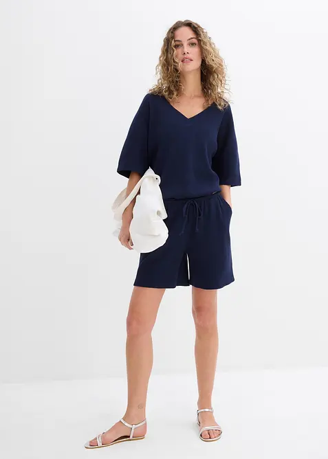 Shorts av ren bomull med struktur, bonprix