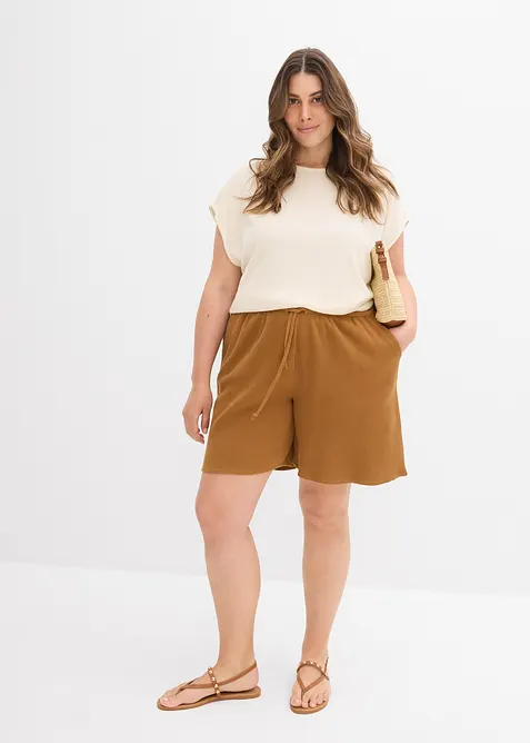 Shorts av ren bomull med struktur, bonprix