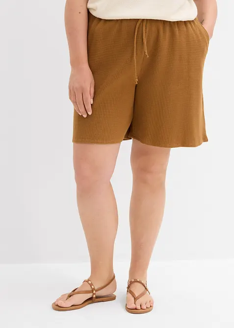 Shorts av ren bomull med struktur, bonprix