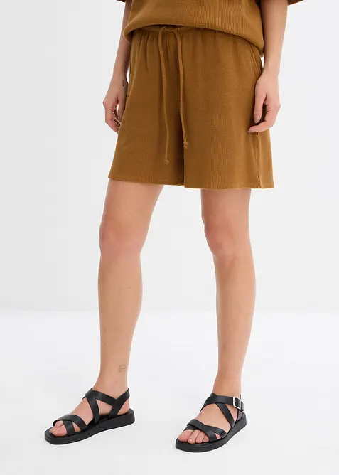 Shorts av ren bomull med struktur, bonprix