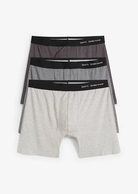 Boxershorts med bomull, tajta, medell&aring;nga (3-pack), bonprix