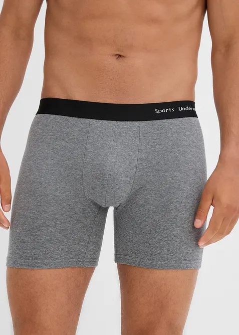 Boxershorts med bomull, tajta, medell&aring;nga (3-pack), bonprix