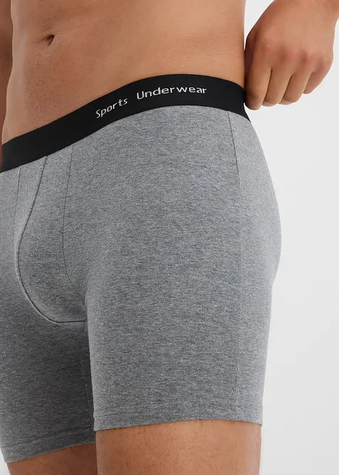 Boxershorts med bomull, tajta, medell&aring;nga (3-pack), bonprix
