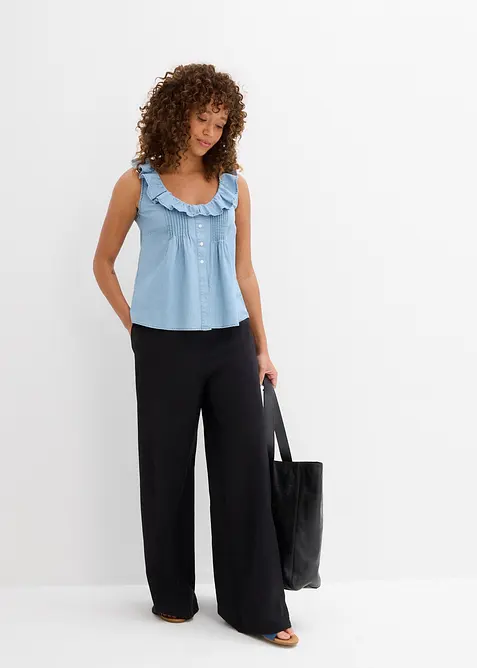 Bluslinne i denim av ekologisk bomull, bonprix