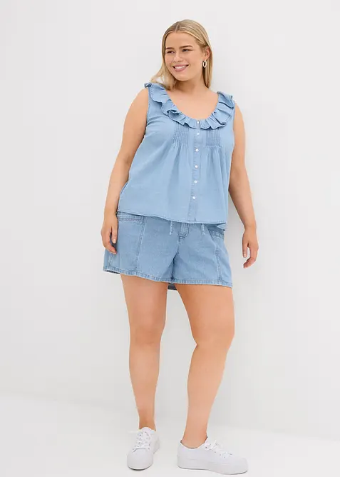 Bluslinne i denim av ekologisk bomull, bonprix