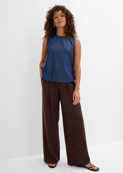 Bluslinne i denim av ekologisk bomull, bonprix