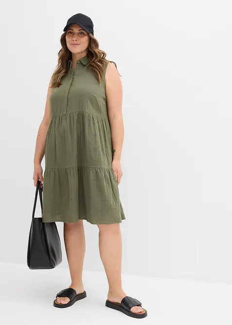 Tunikaklänning av luftig muslin, bonprix