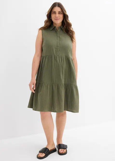 Tunikaklänning av luftig muslin, bonprix