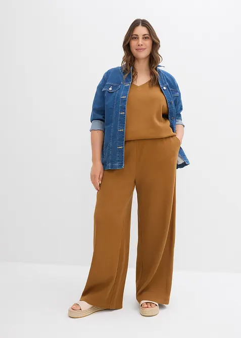 Bomullsbyxa i material med struktur, bonprix