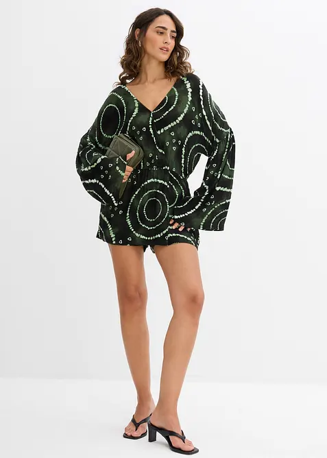 Jumpsuit i kort modell av följsam viskos, bonprix