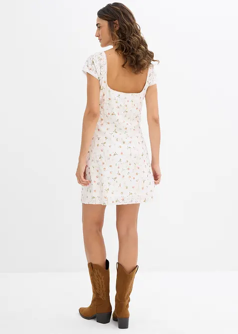 Spetsklänning med blommönster, bonprix