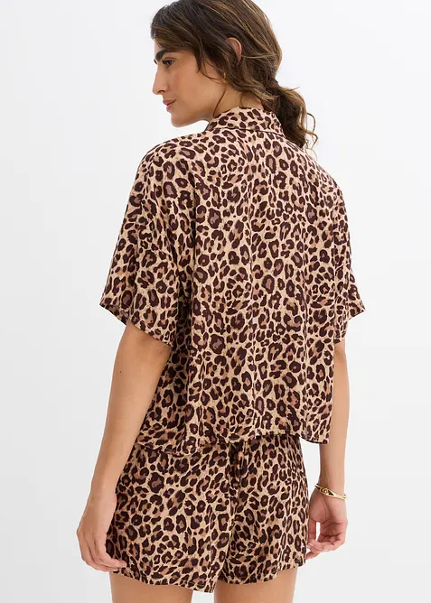 Skjortblus i följsam viskos, bonprix