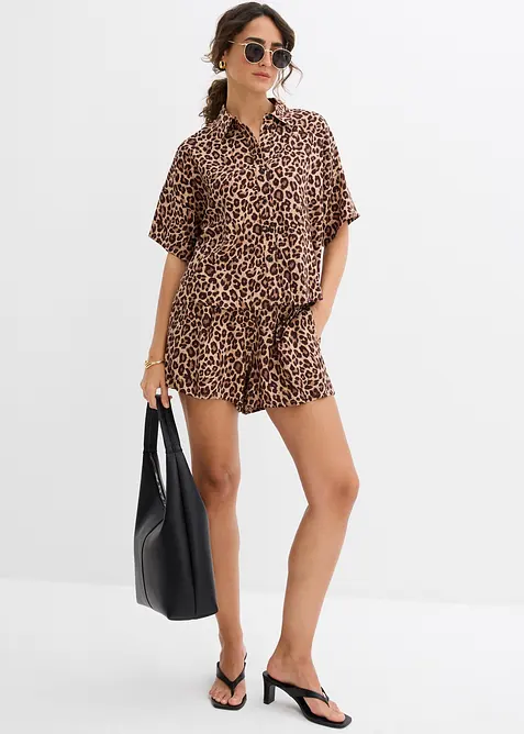 Skjortblus i följsam viskos, bonprix