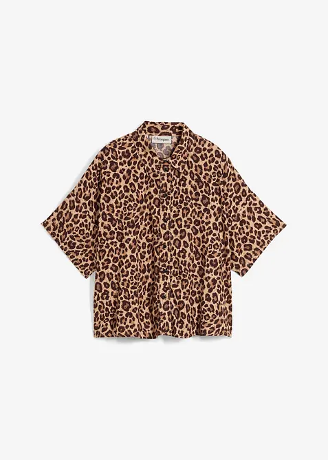 Skjortblus i följsam viskos, bonprix