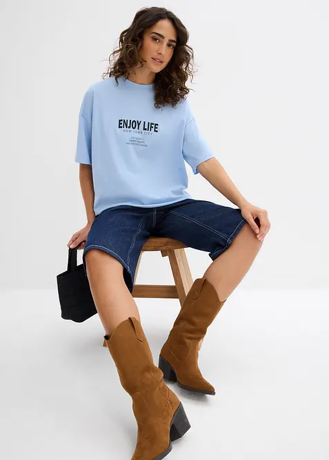 Oversizetopp av ekologisk bomull, bonprix