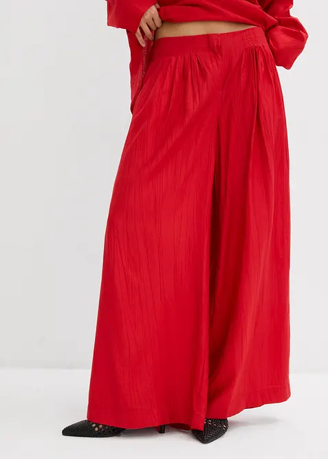 Palazzobyxa i krinklad viskosmix med struktur, bonprix