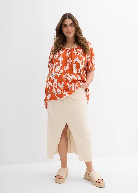 Blustunika av mjuk viskos, bonprix