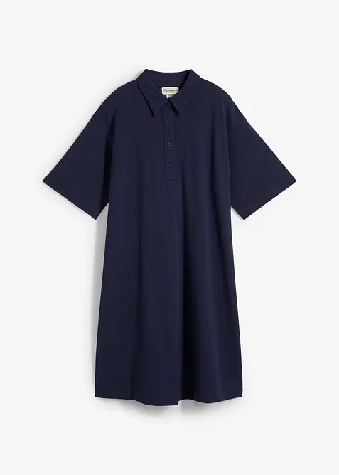 Bomullsklänning med pikékrage, bonprix