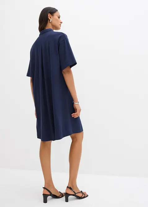 Bomullsklänning med pikékrage, bonprix