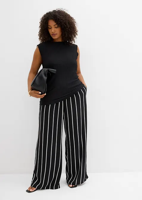 Linne i krinklat material med struktur, bonprix