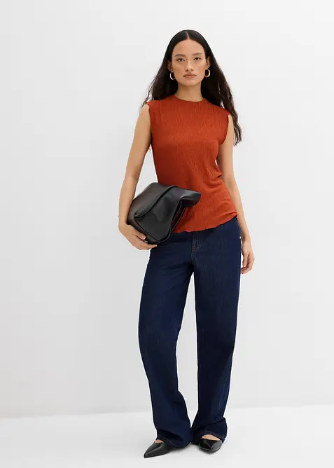 Linne i krinklat material med struktur, bonprix