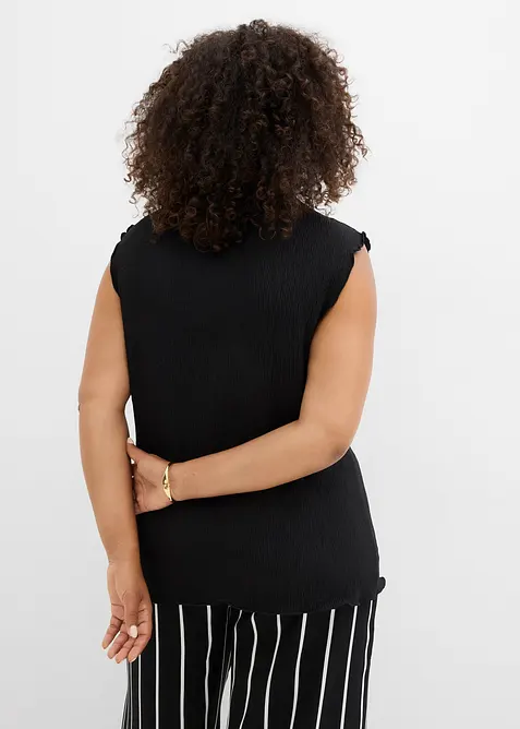 Linne i krinklat material med struktur, bonprix