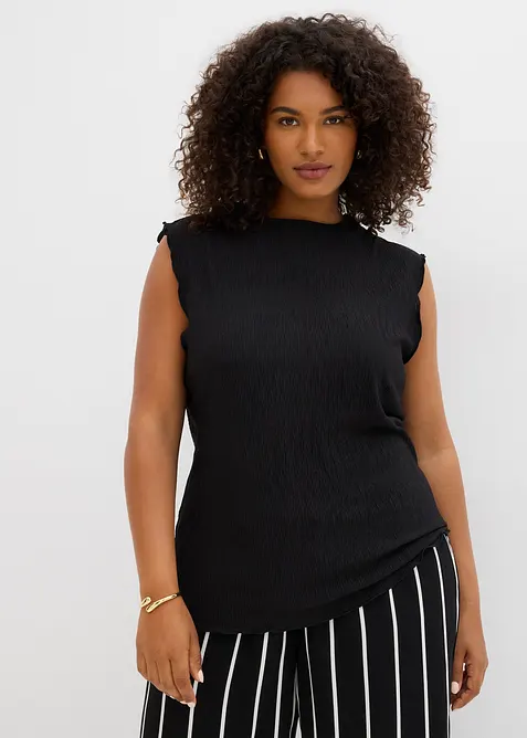 Linne i krinklat material med struktur, bonprix