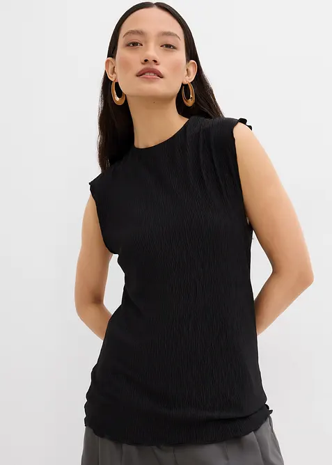 Linne i krinklat material med struktur, bonprix