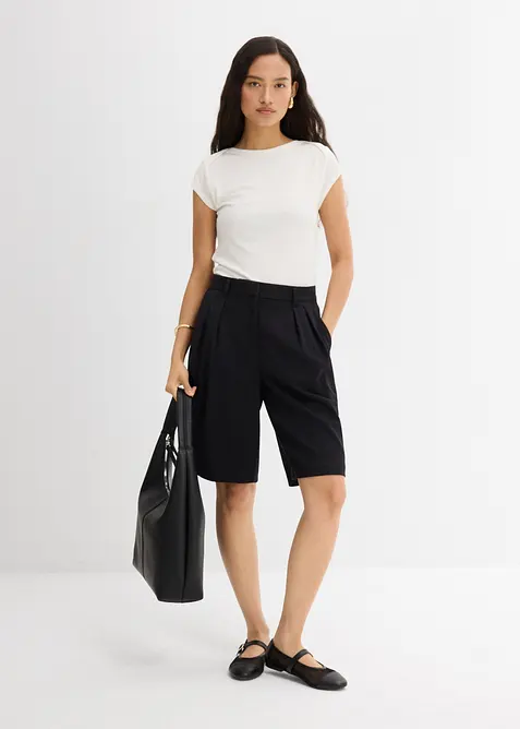 Ribbad topp av mjuk modalmix, bonprix