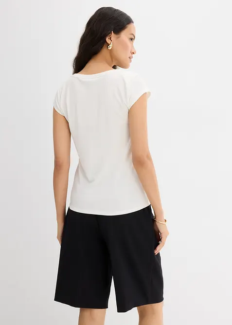 Ribbad topp av mjuk modalmix, bonprix