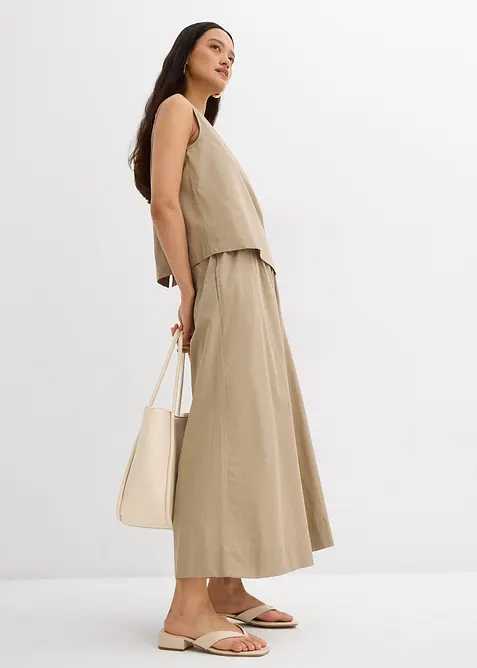 Vid culottebyxa av ren bomull, bonprix