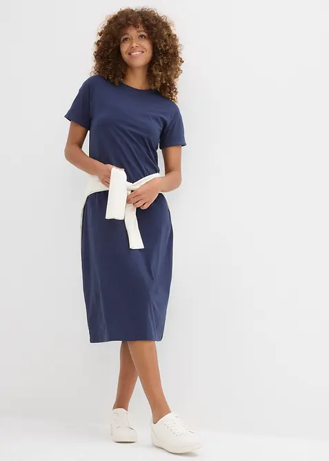 Jerseyklänning av ekologisk bomull, bonprix