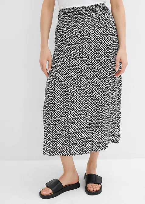 Maxikjol av krinklad viskos, bonprix