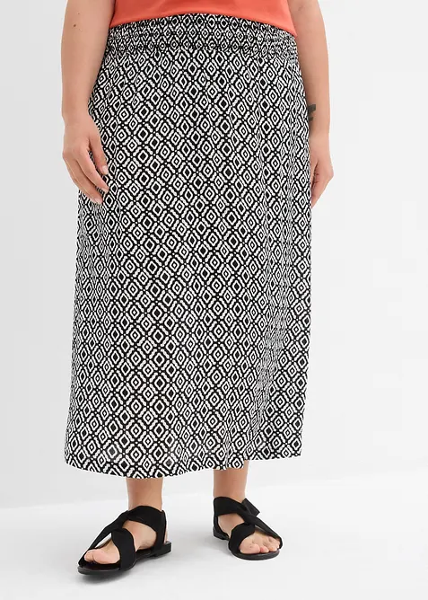 Maxikjol av krinklad viskos, bonprix