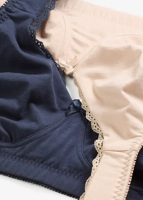 T-shirtbehå i minimizermodell utan bygel, med ekologisk bomull (2-pack), bonprix