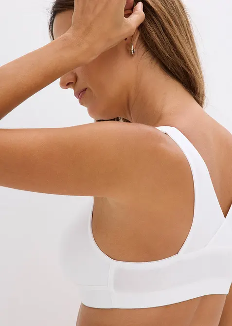 BH med framknäppning utan bygel (2-pack), ekologisk bomull, bonprix
